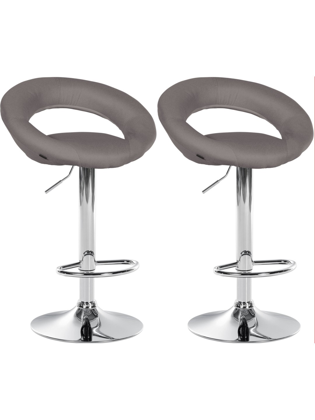 2 db bárszék készlet Olinda szövet króm, szürke