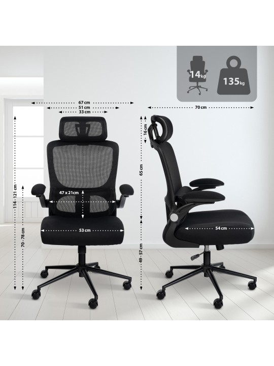 Newberg irodai szék, fekete