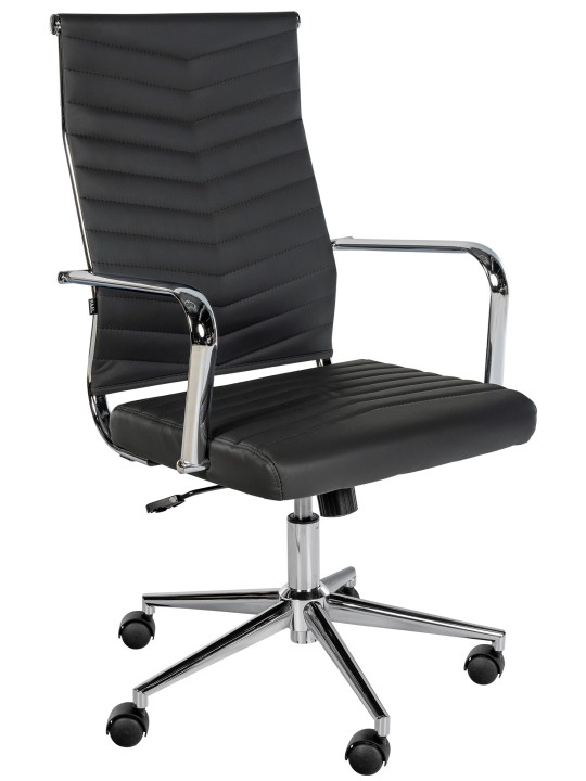 Canby műbőr irodai szék, fekete