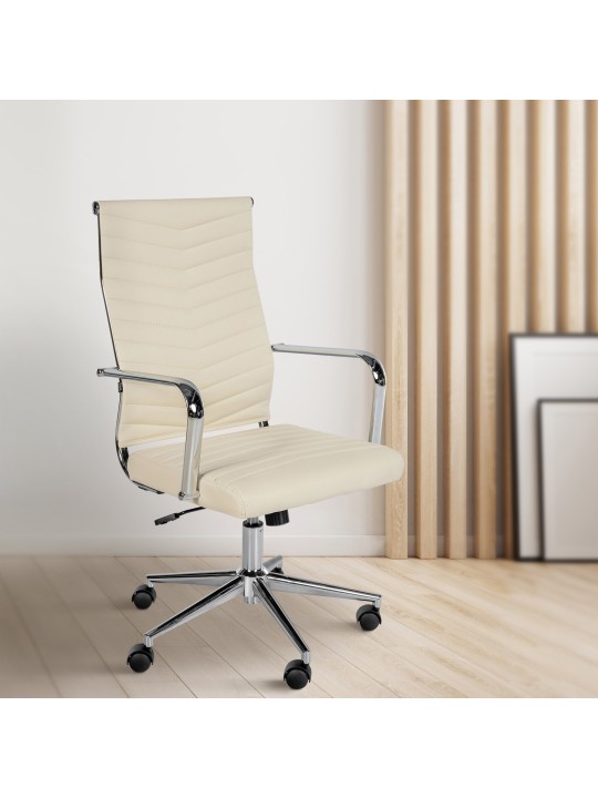 Canby műbőr irodai szék, krém