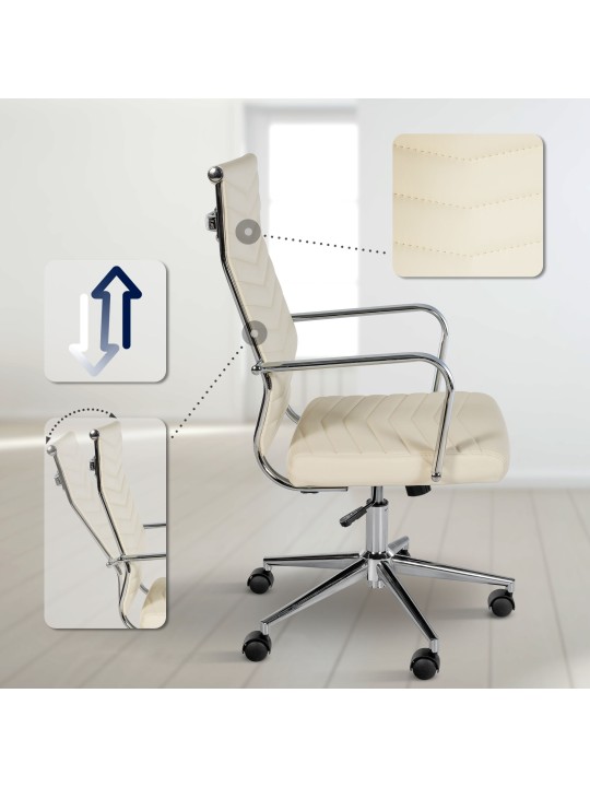 Canby műbőr irodai szék, krém