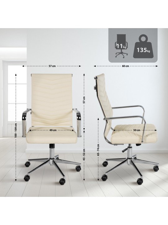 Canby műbőr irodai szék, krém