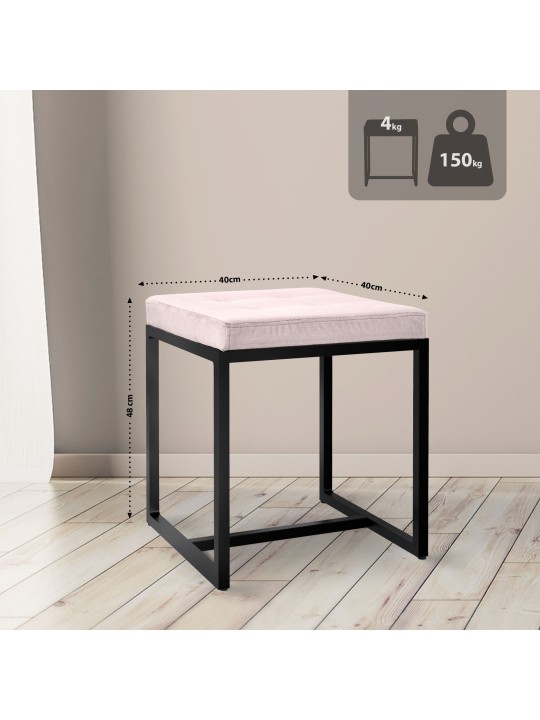 Barci B bársony zsámoly, krém