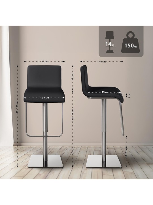 Bárszék Limon E, fekete