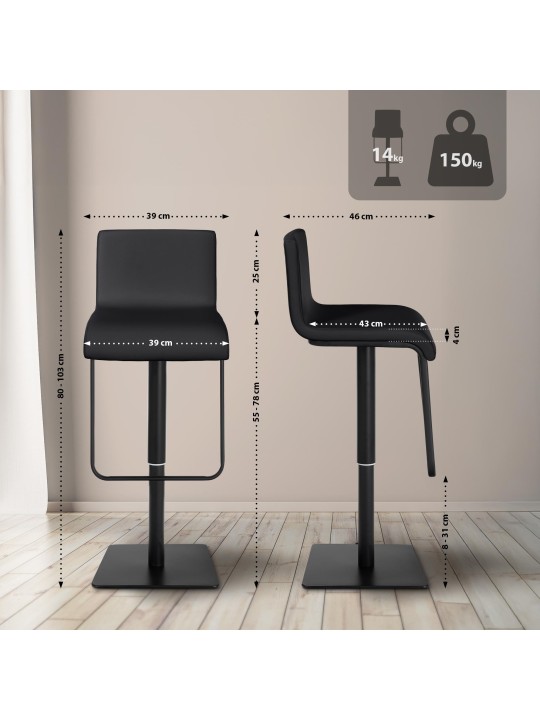 Bárszék Limon B, fekete