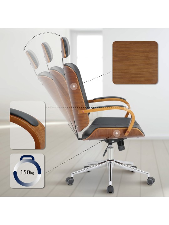 Dayton irodai szék, dió/fekete