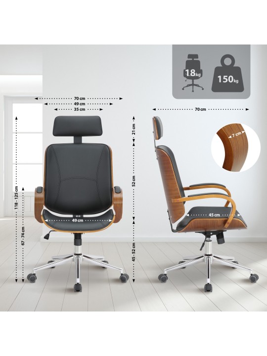 Dayton irodai szék, dió/fekete