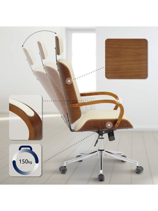 Dayton irodai szék, dió/krém