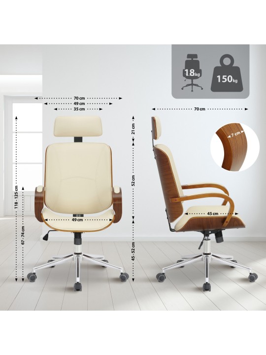 Dayton irodai szék, dió/krém