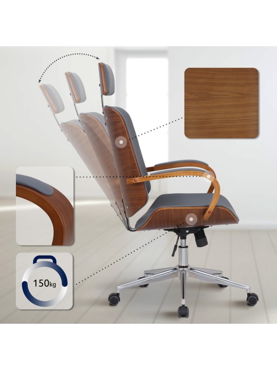 Dayton irodai szék, dió/szürke