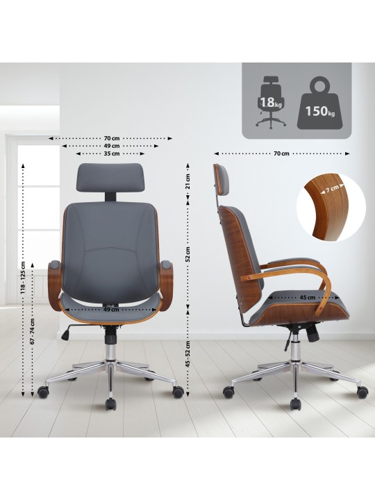 Dayton irodai szék, dió/szürke