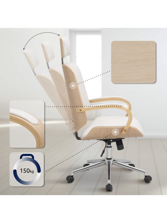 Dayton irodai szék, natúr/fehér