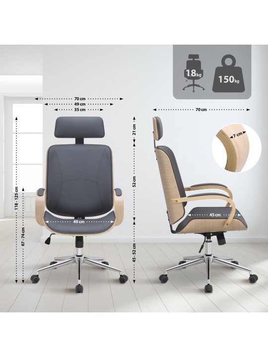 Dayton irodai szék, natura/grau