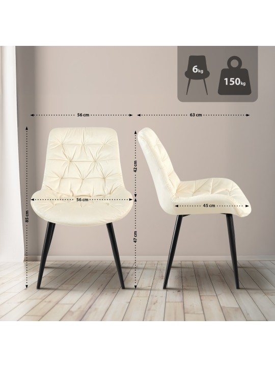 2 db Rossford étkezőszék készlet, krém