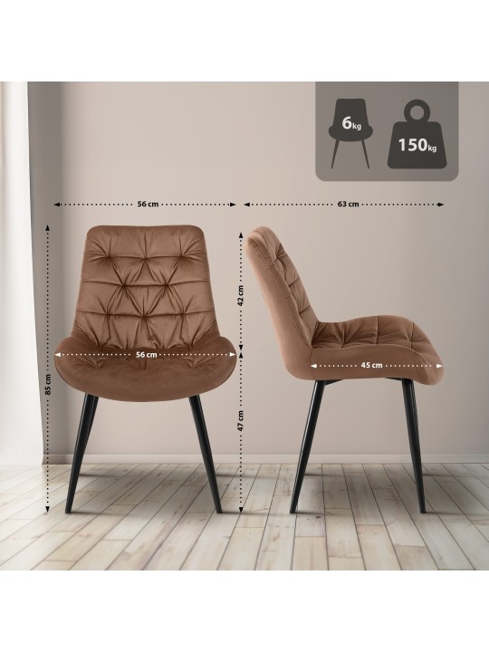 2 db Rossford étkezőszék készlet, barna