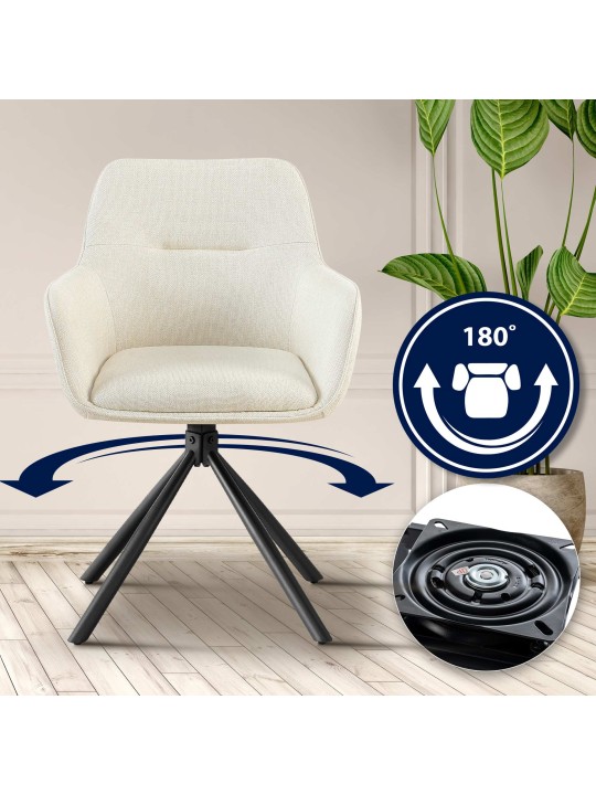 2 székből álló szett Tipton anyagból, krém