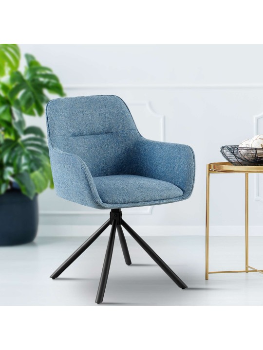 2 székből álló szett Tipton anyagból, kék 2 székből álló szett Tipton anyagból, kék