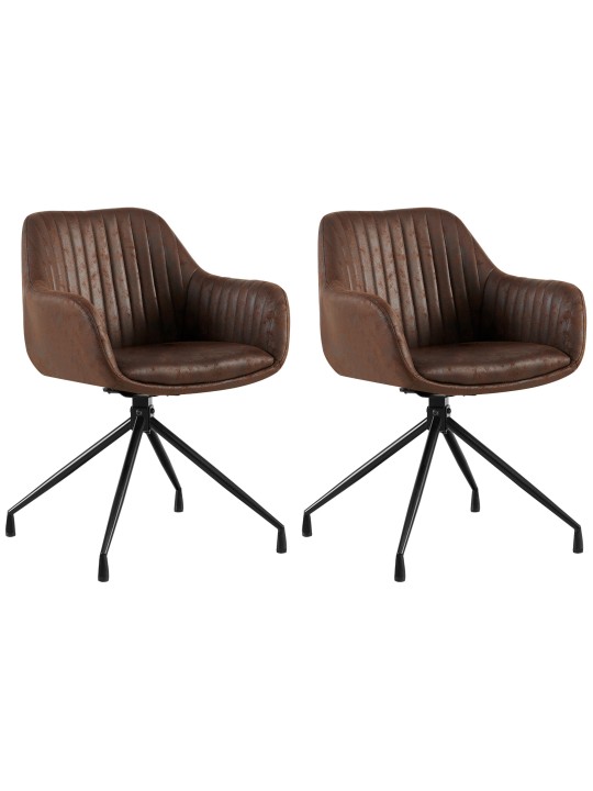 2 db Welby Vintage étkezőszék készlet, sötétbarna