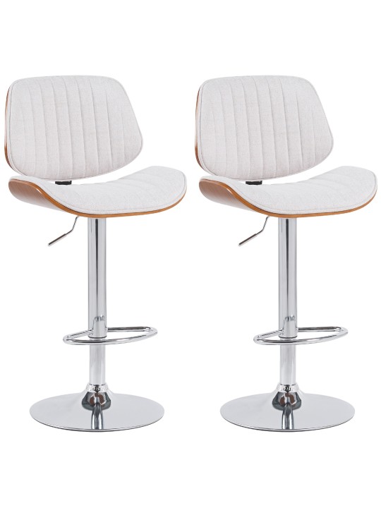 2 db bárszék szett Clawson szövet króm, dió/krém 2 db bárszék szett Clawson szövet króm, dió/krém