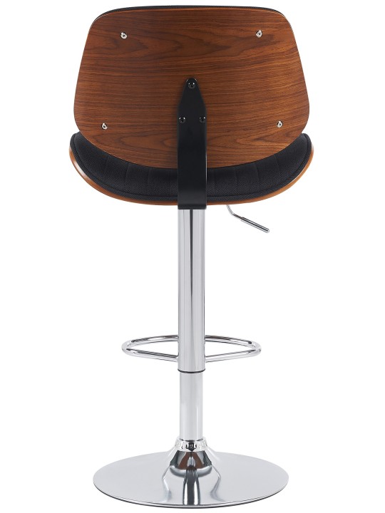 2 db bárszék szett Clawson szövet króm, dió/fekete