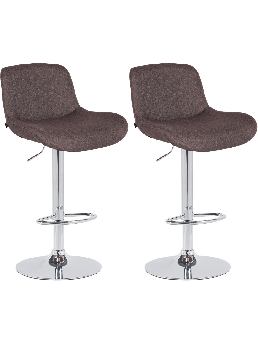 2 db bárszék szett Solon króm szövet, sötétbarna