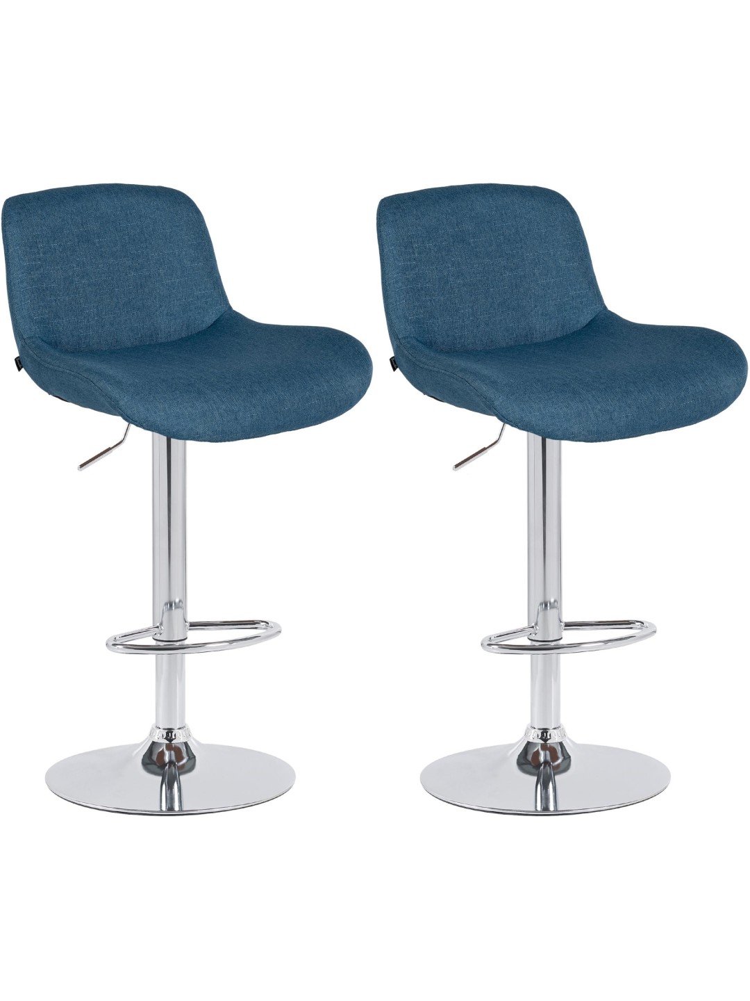 2 db bárszék szett Solon króm szövet, kék