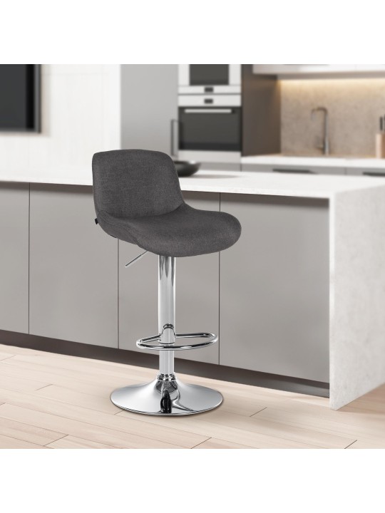 2 db bárszék szett Solon króm szövet, sötétszürke