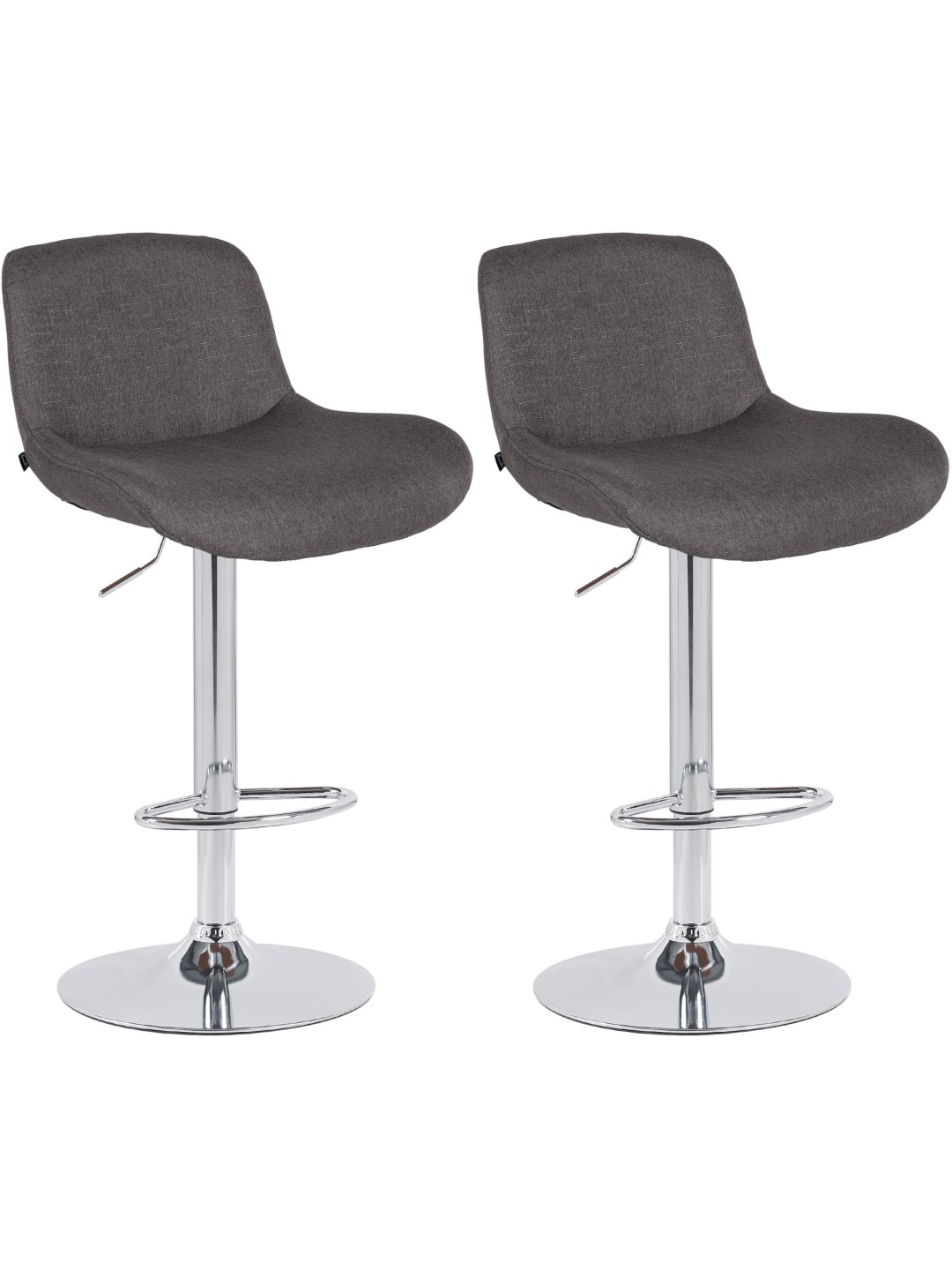 2 db bárszék szett Solon króm szövet, sötétszürke