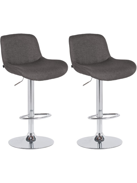 2 db bárszék szett Solon króm szövet, sötétszürke