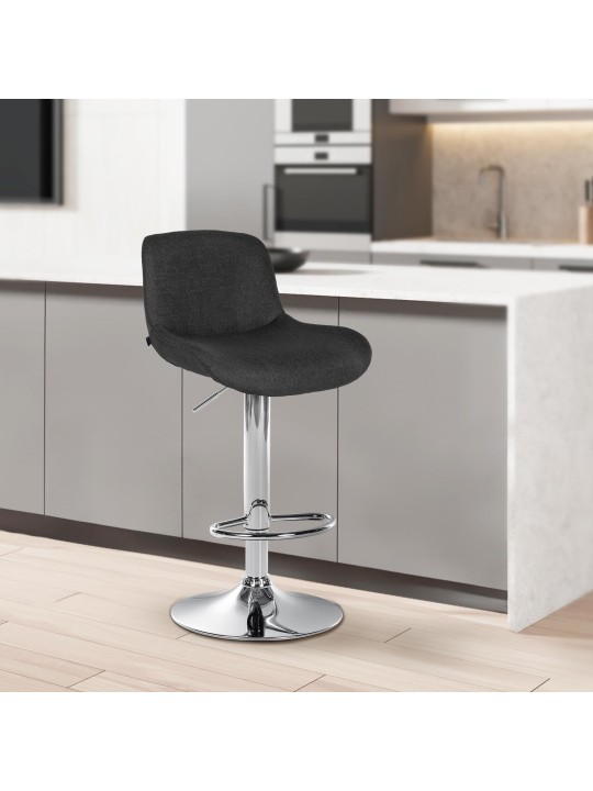 2 db bárszék szett Solon króm szövet, fekete