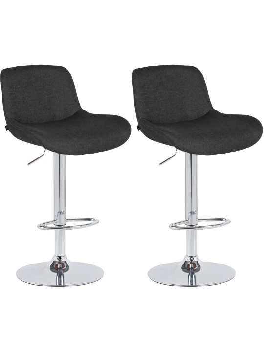 2 db bárszék szett Solon króm szövet, fekete