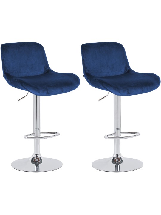 2 db bárszék szett Solon krómbársony, kék 2 db bárszék szett Solon krómbársony, kék
