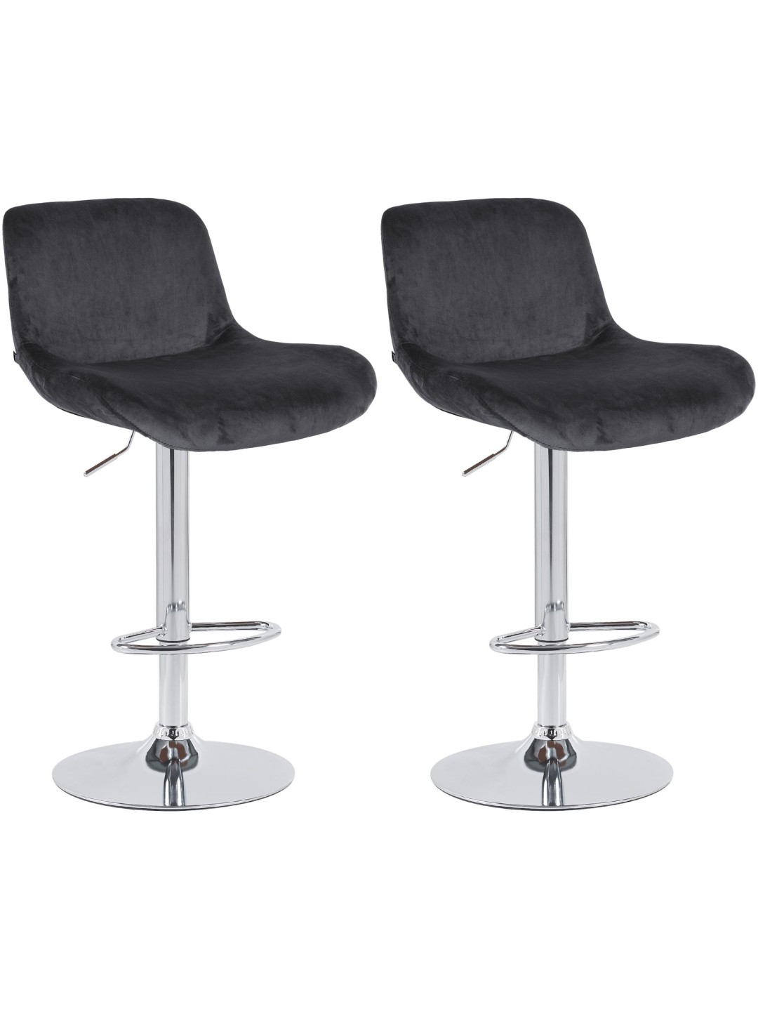 2 db bárszék szett Solon krómbársony, fekete