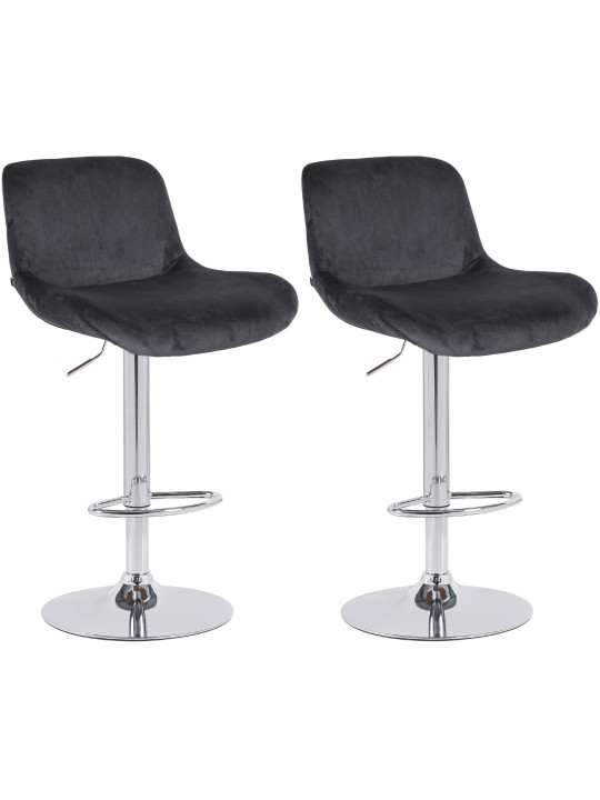 2 db bárszék szett Solon krómbársony, fekete 2 db bárszék szett Solon krómbársony, fekete