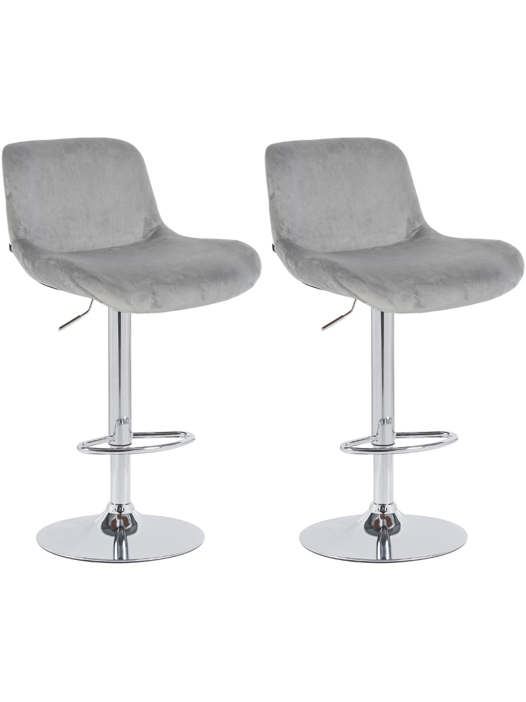 2 db bárszék szett Solon krómbársony, szürke