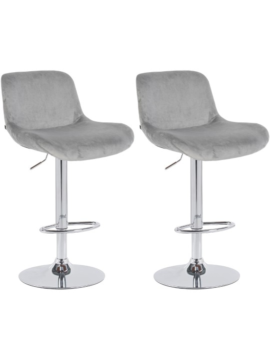 2 db bárszék szett Solon krómbársony, szürke
