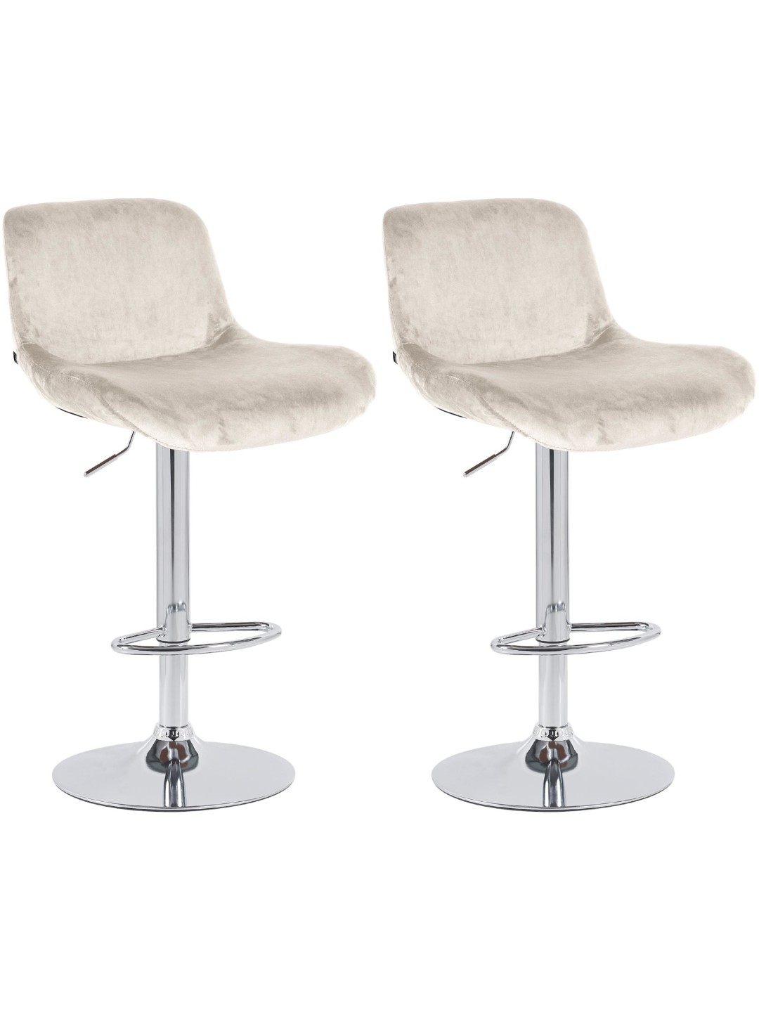 2 db bárszék szett Solon krómbársony, krém