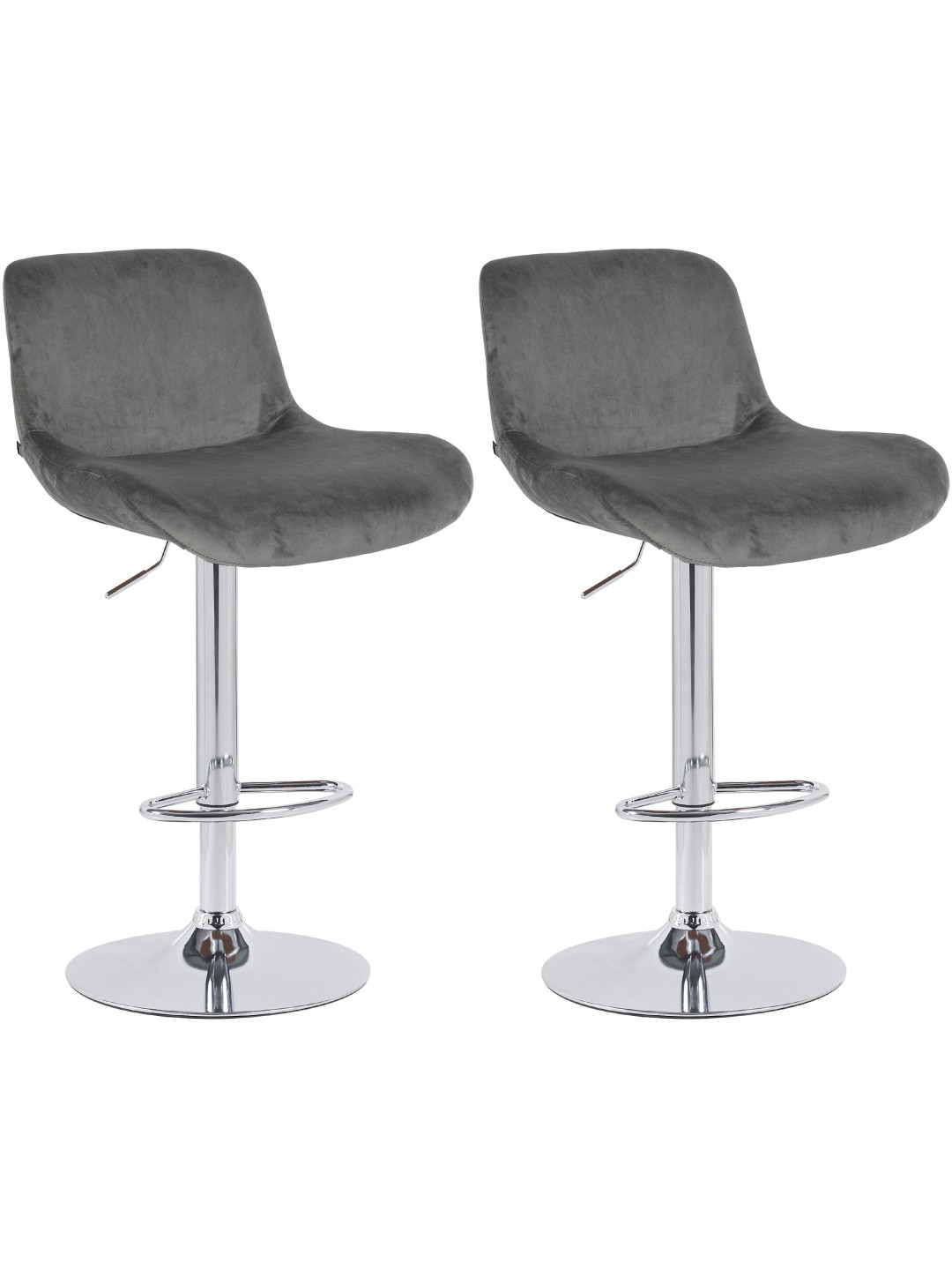 2 db bárszék szett Solon krómbársony, sötétszürke