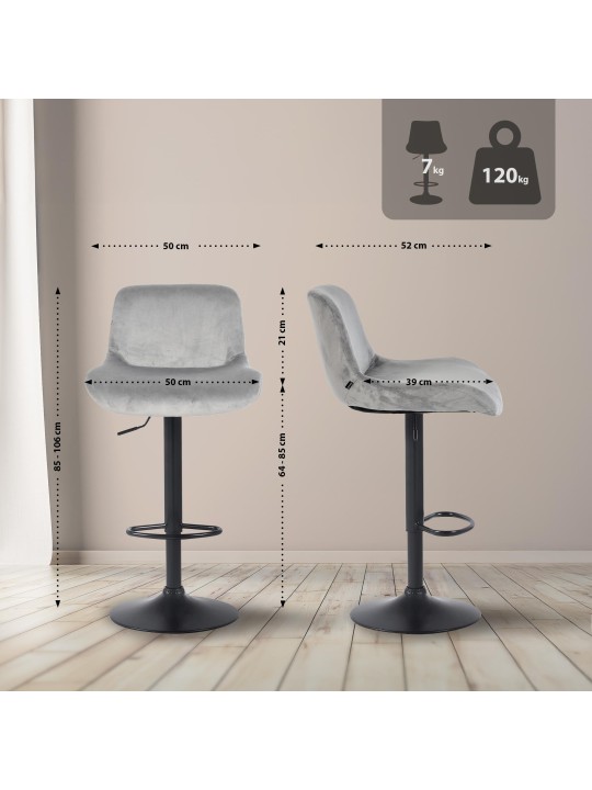 2 db bárszék készlet Solon, szürke