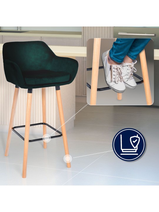 Bárszék Grant bársony, zöld