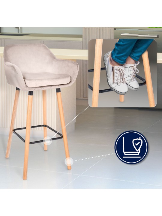 Bárszék Grant bársony, krém