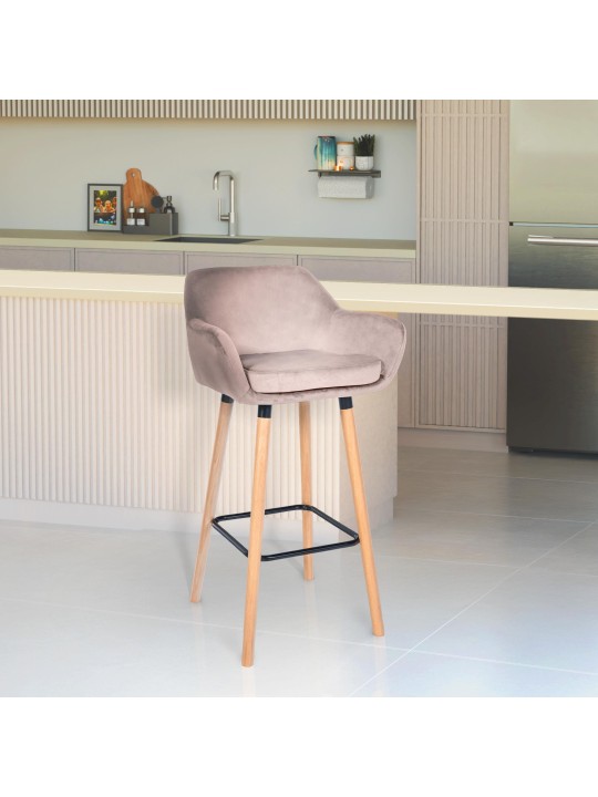 Bárszék Grant bársony, világosszürke