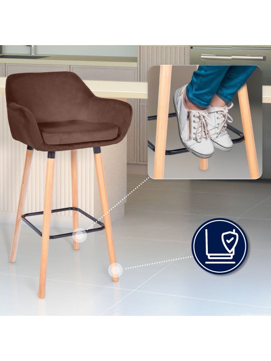 Bárszék Grant bársony, kávé