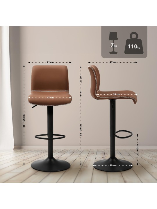 Bárszék Henchy műbőr, barna