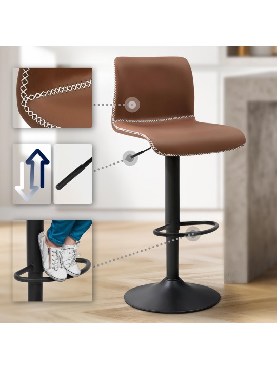 Bárszék Henchy műbőr, barna