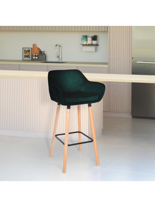 2 db bárszék készlet Grant velvet, zöld