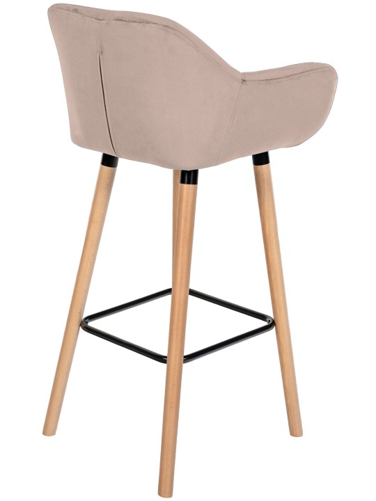 2 db bárszék készlet Grant velvet, világosszürke