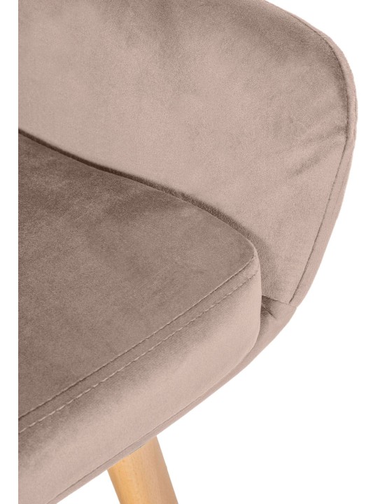 2 db bárszék készlet Grant velvet, világosszürke