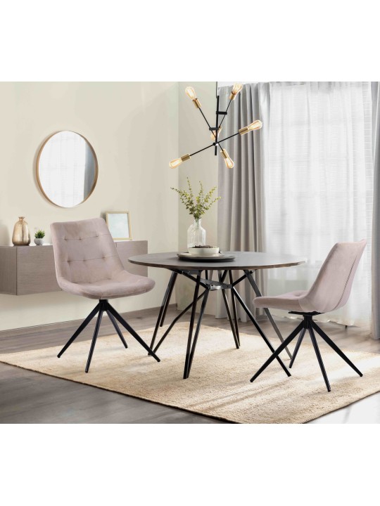 2 db Merna bársony étkezőszék készlet, krém