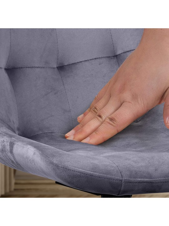 2 db Merna bársony étkezőszék készlet, sötétszürke